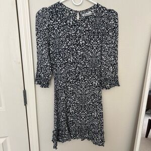 Reformation black and white mini dress